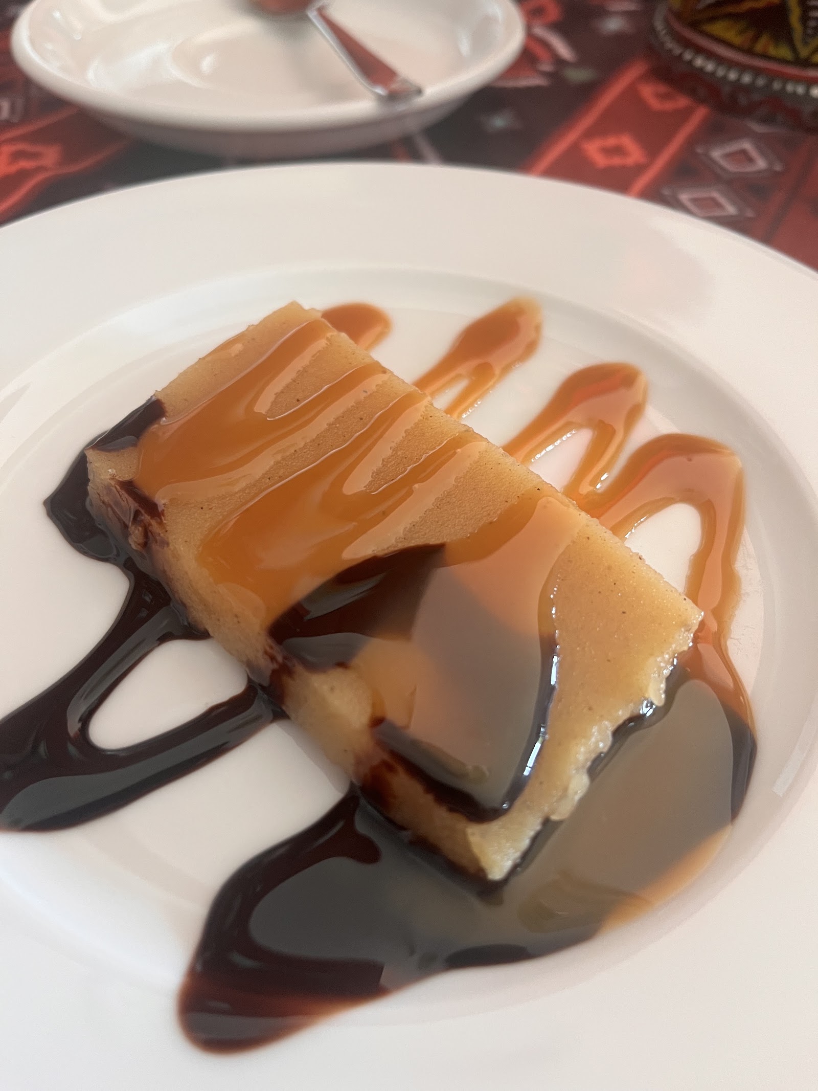 Halawa dessert with caramel and chocolate